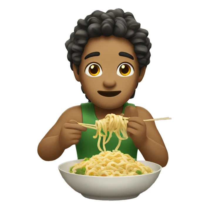Maui eating noodles sticker