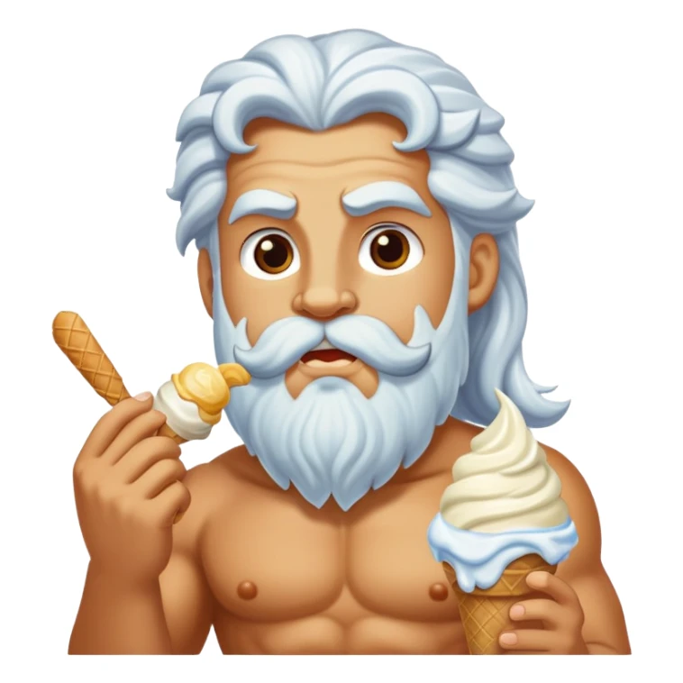 Zeus eating ice cream sticker