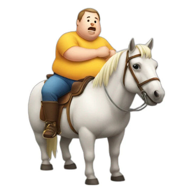 Fat man eat horse sticker