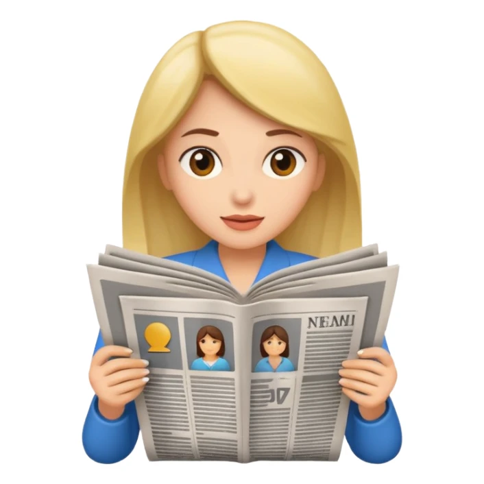 newspaper read woman sticker
