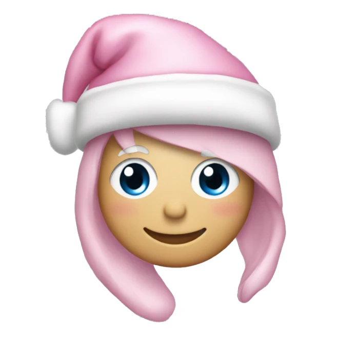 Light pink Santa hat with sparkly snowflakes  sticker