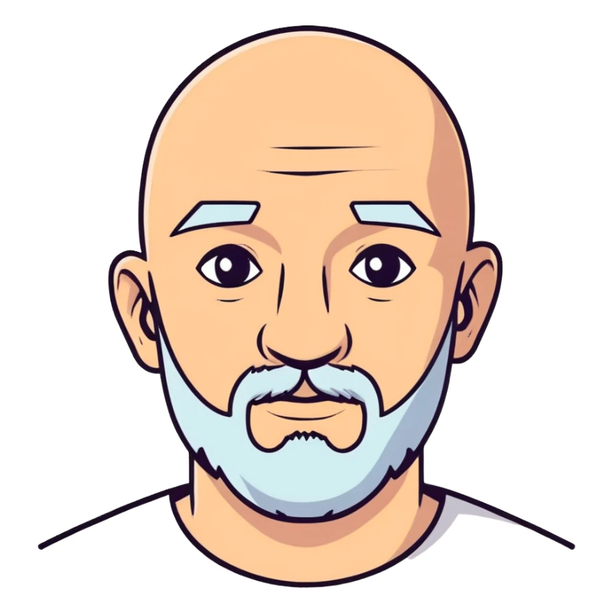 Hombre calvo con barba corta  sticker