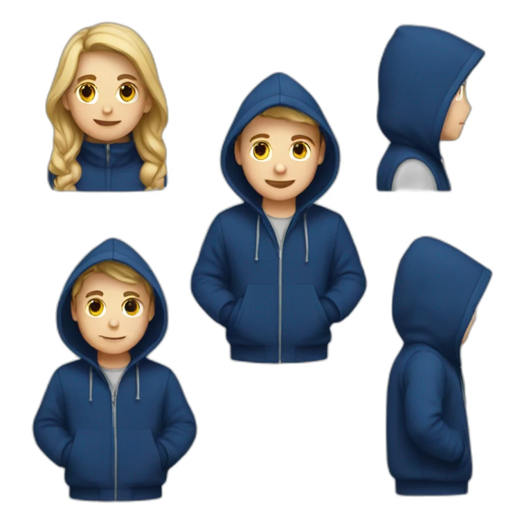 White boy with a dark blue hood sticker