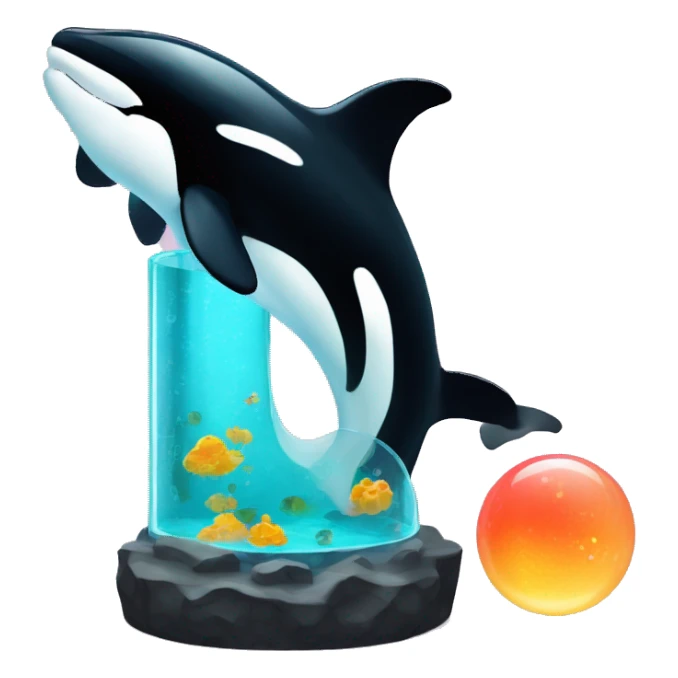 orca trapped inside a lava lamp sticker