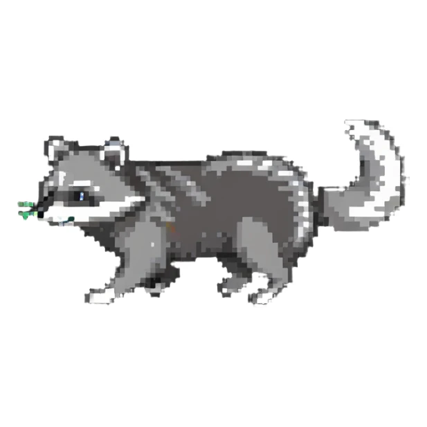 raccoon running sticker