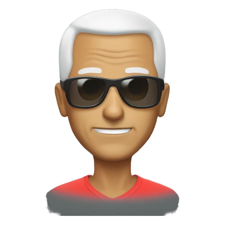 65yo man tennis bald sunglasses  sticker