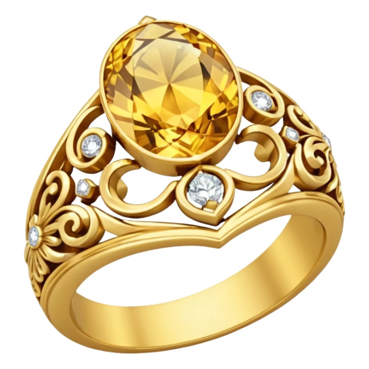 Aesthetic Engagement gold ring emoji sticker