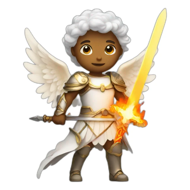 Angel with a flaming sword sticker
