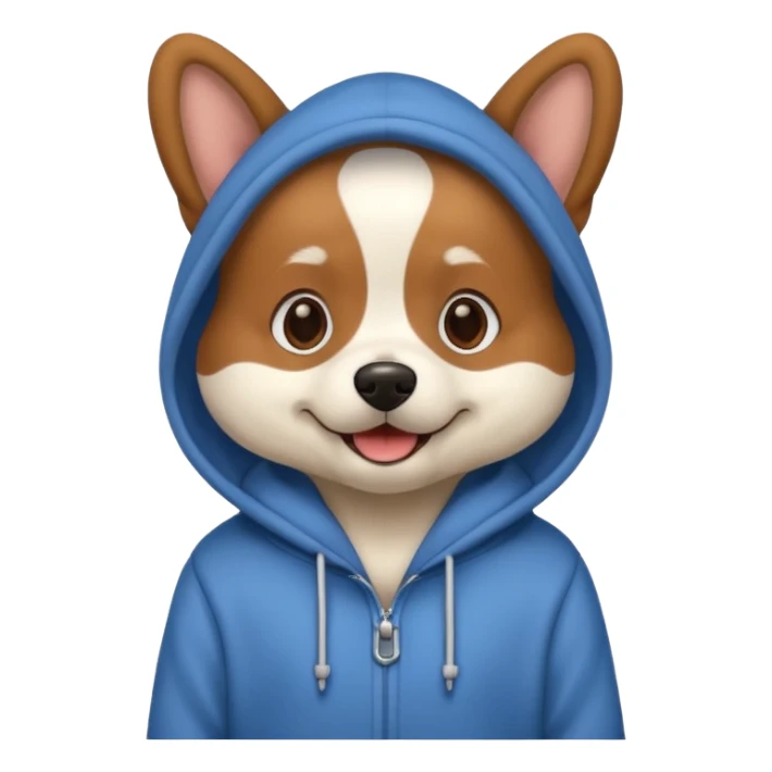 Dog wearing a hoodie  sticker