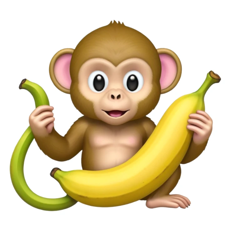 Banana Monkey Green Pink Yellow sticker