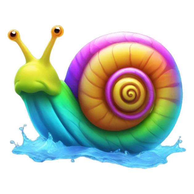 Neon snail in rainbow water  sticker