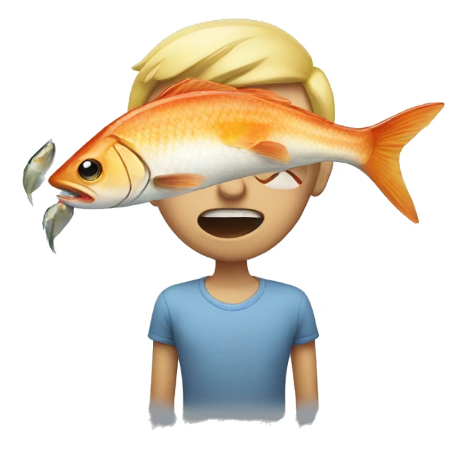 hungry face with fish sticker
