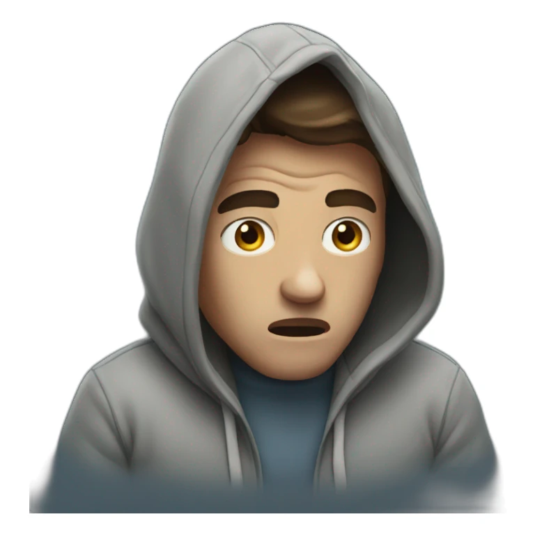 man in hoodie scared  sticker