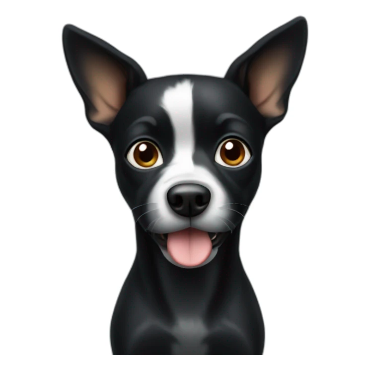 Black small dog with White spot sticker