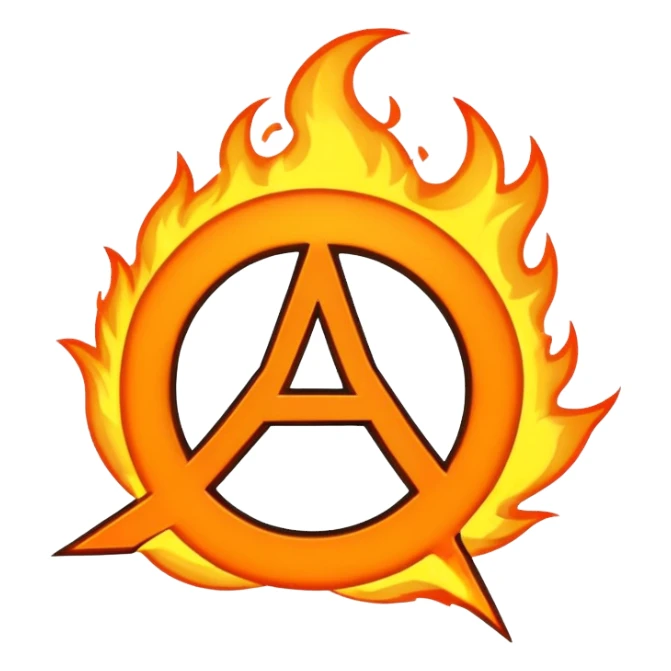 Flaming Anarchy Symbol sticker