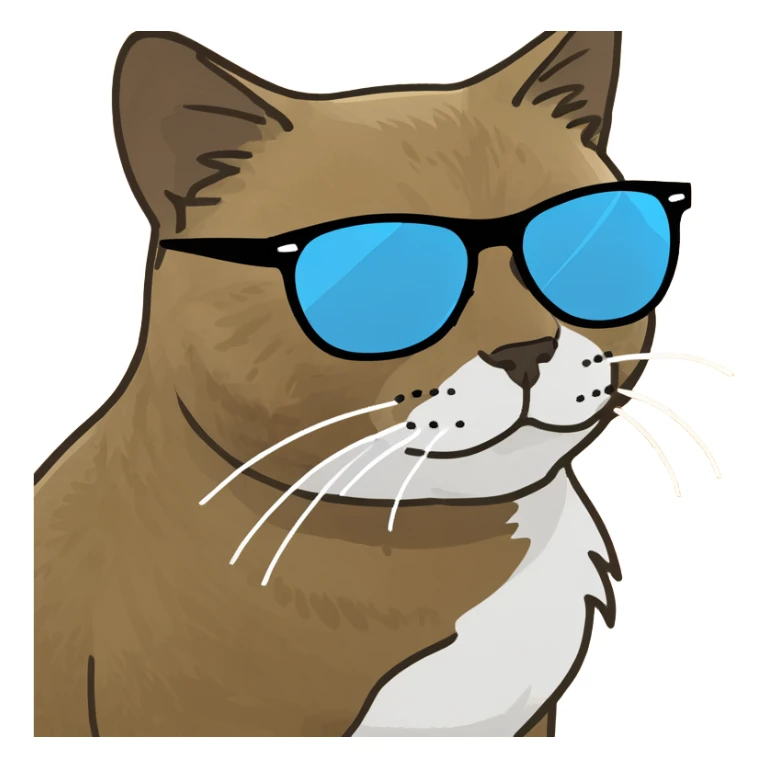 Cat with sunglasses sticker