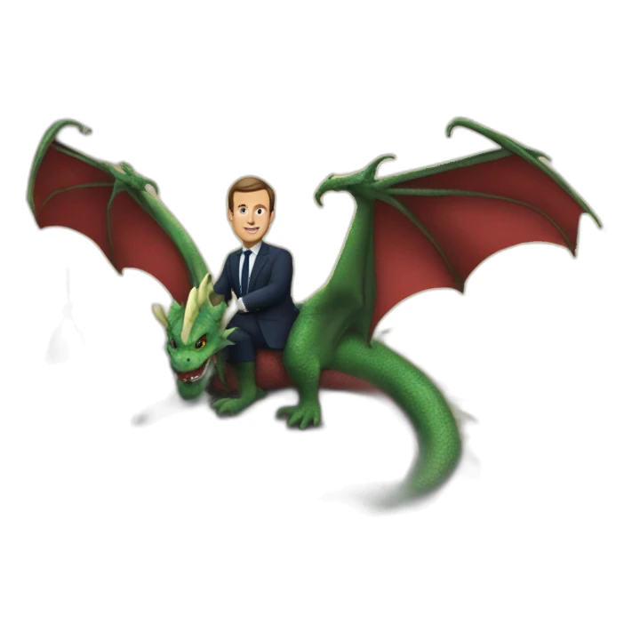 Macron sur un dragon sticker