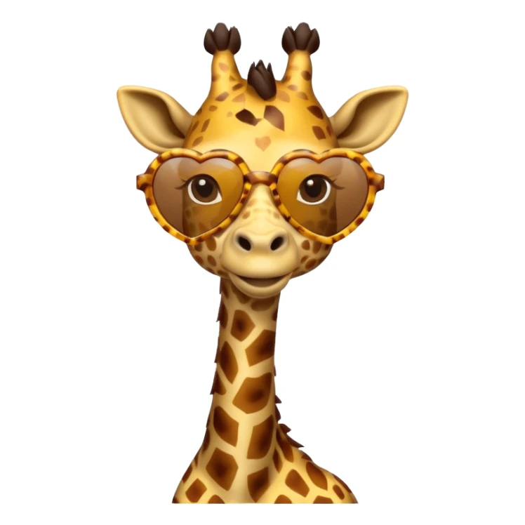 Giraffe with heart shape sunglasses sticker