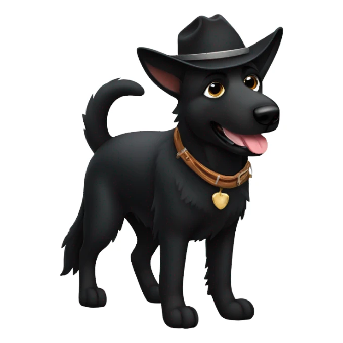 All black German shepherd cowboy  sticker