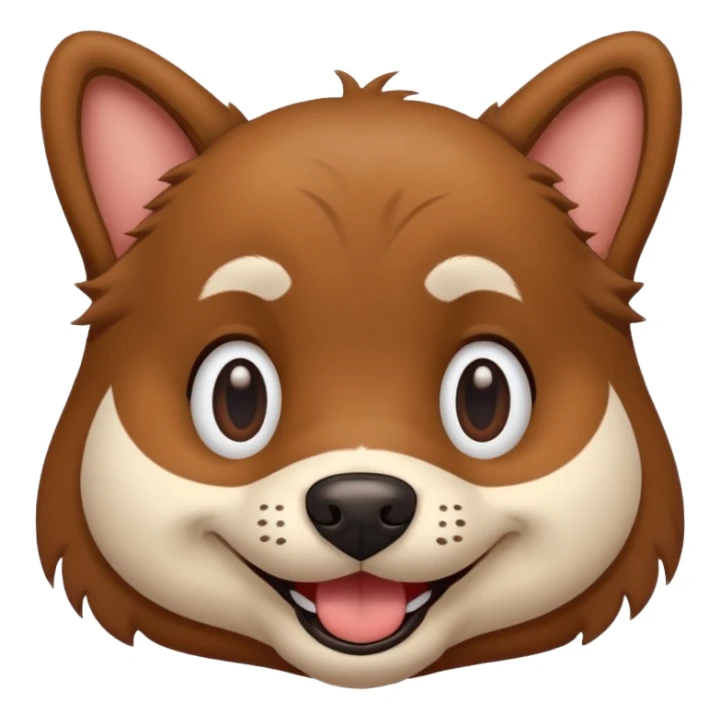 simplified smiling 2d dog with no nose sticker