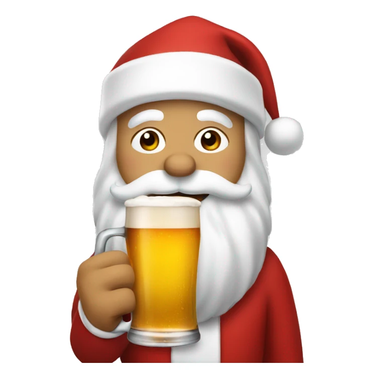 santa claus drinking a beer sticker