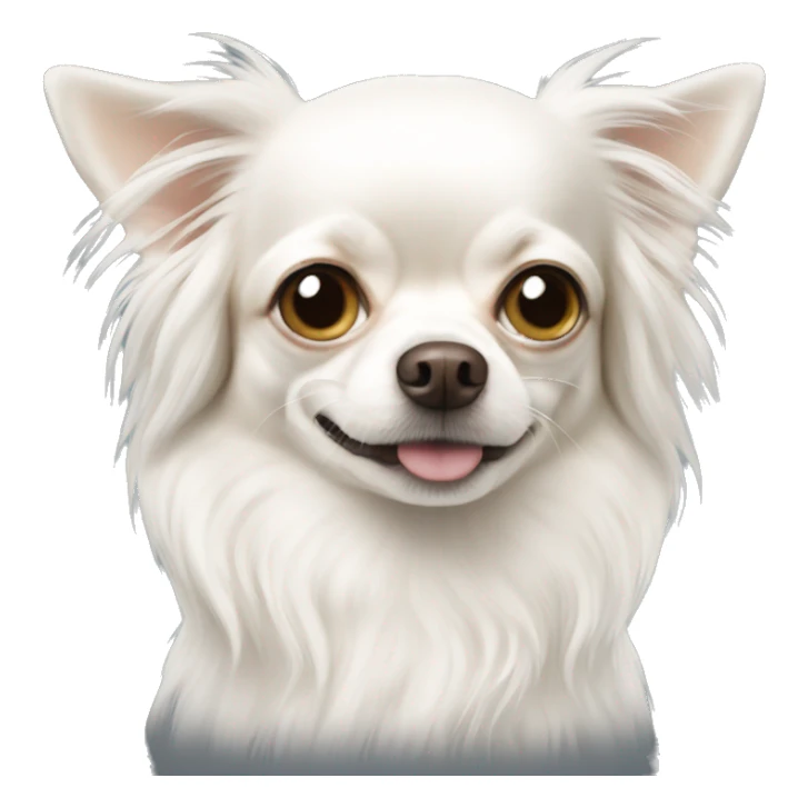White long haired chihuahua  sticker