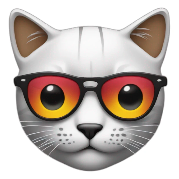 cool cat with heart shades sticker