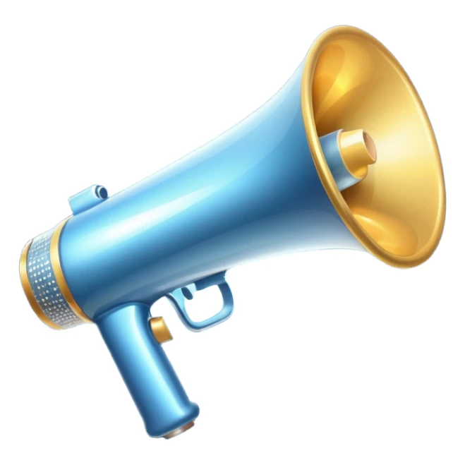 megaphone with sparkles sticker