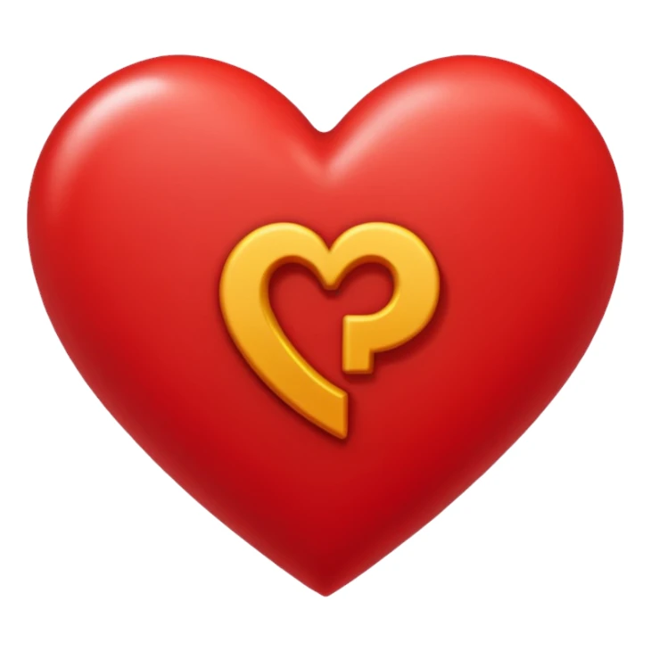 Una letra p dentro de un corazón rojo sticker