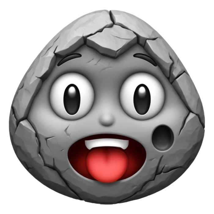 mix these two emojis keeping the rock shape🗿😱 sticker