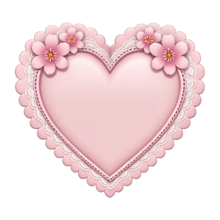 sakura heart with a lace border sticker