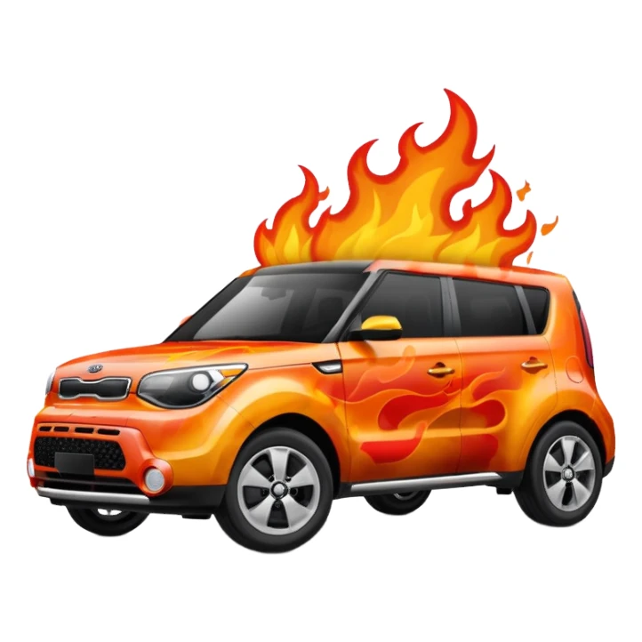 kia soul on fire sticker