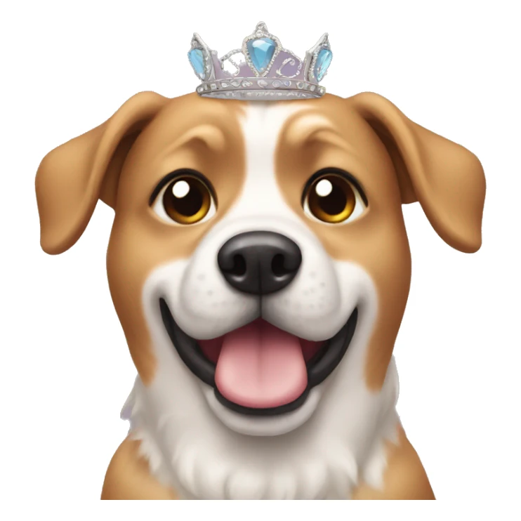 Dog wearing a tiara sticker