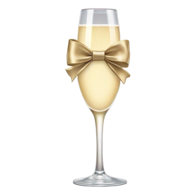 Bows around champagne glass sticker