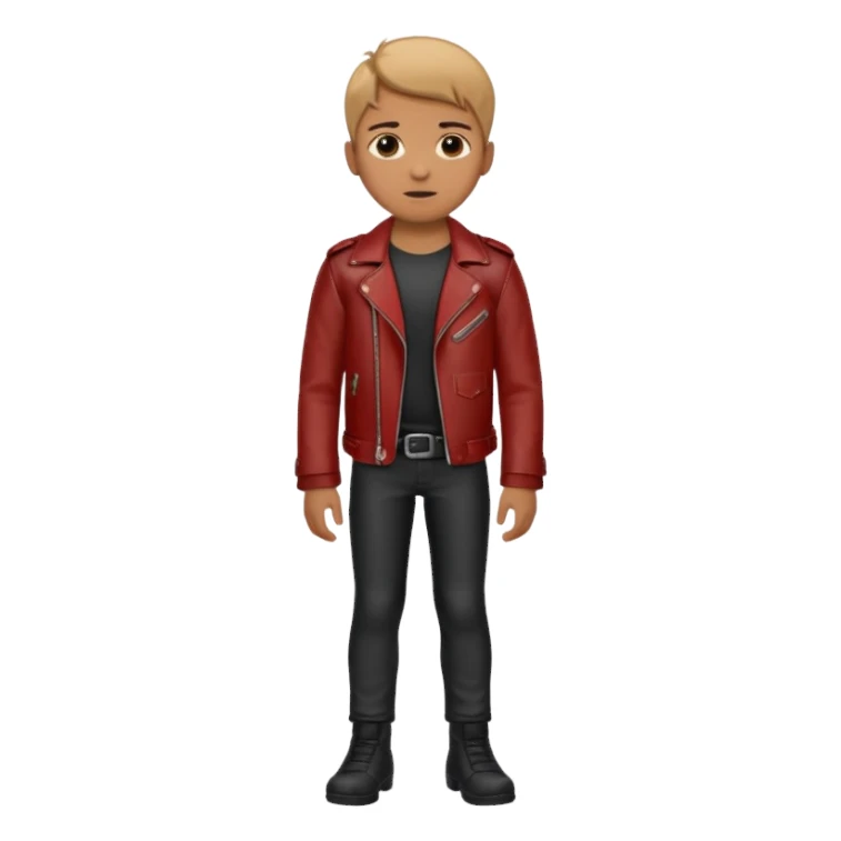 Boy in leather jocket, full body, different colors leather jocket, close up sticker