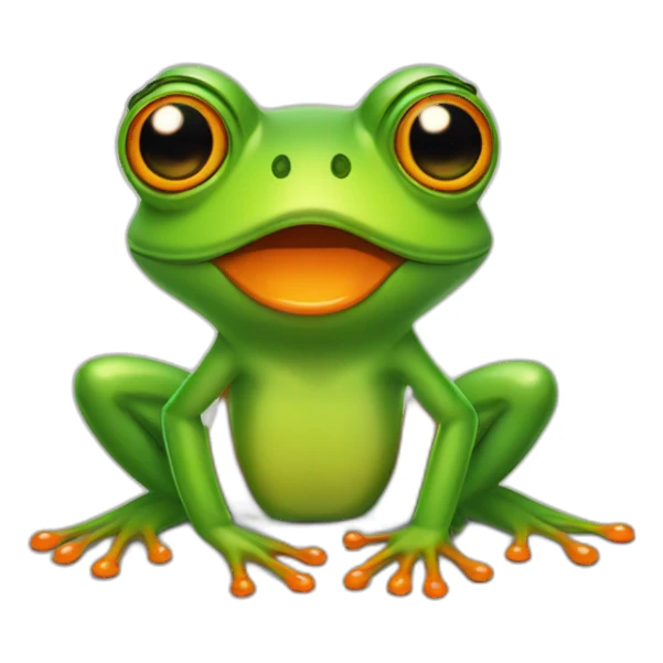 frog with orange lips & wide eyes sticker