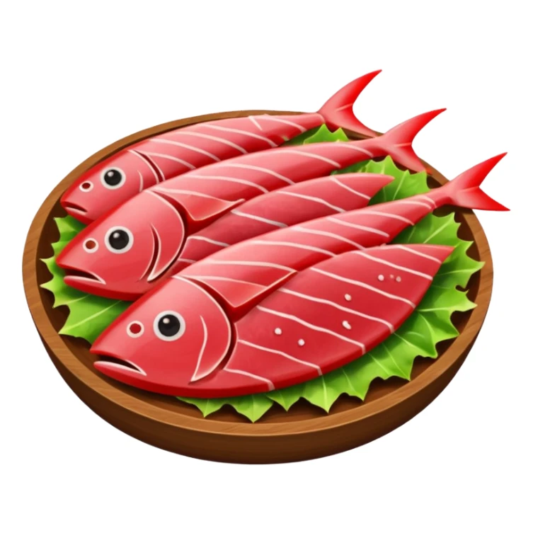 Make tuna sashimi iPhone emoji style sticker