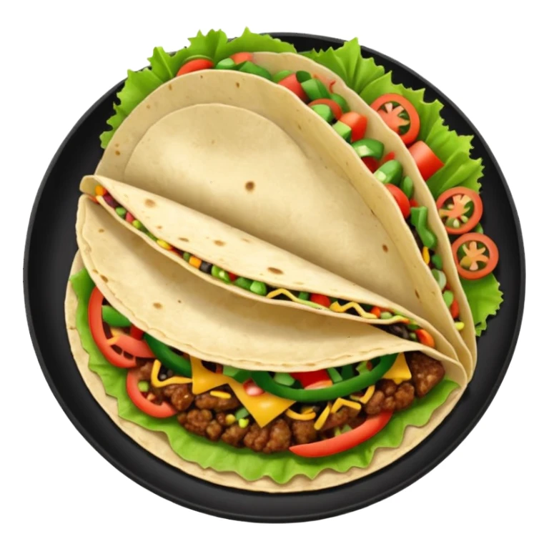 Taco on a black plate,nice  sticker