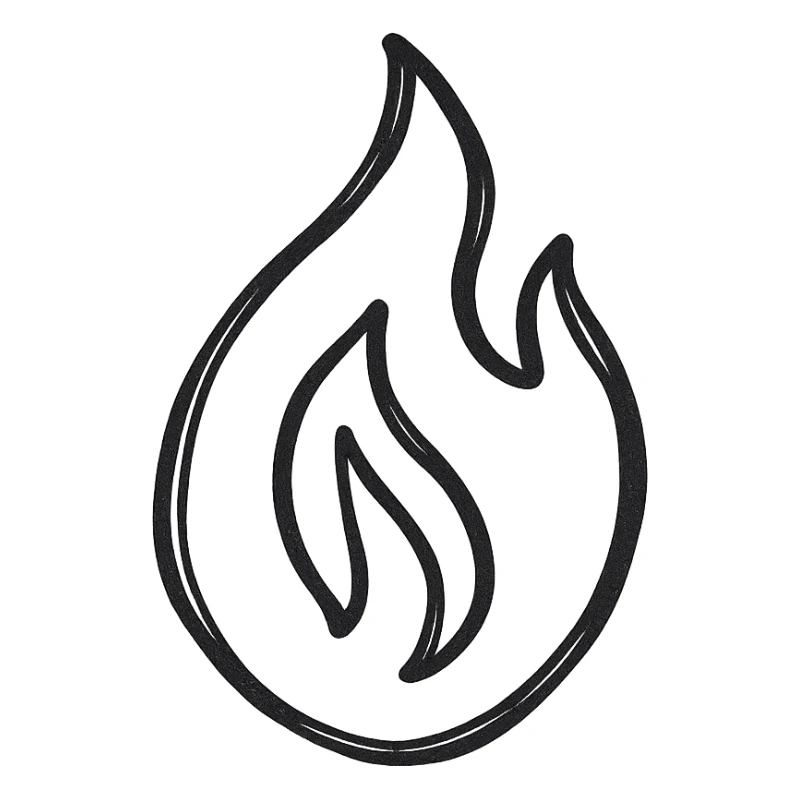 black icon with Naruto fire symbol, minimalist style sticker