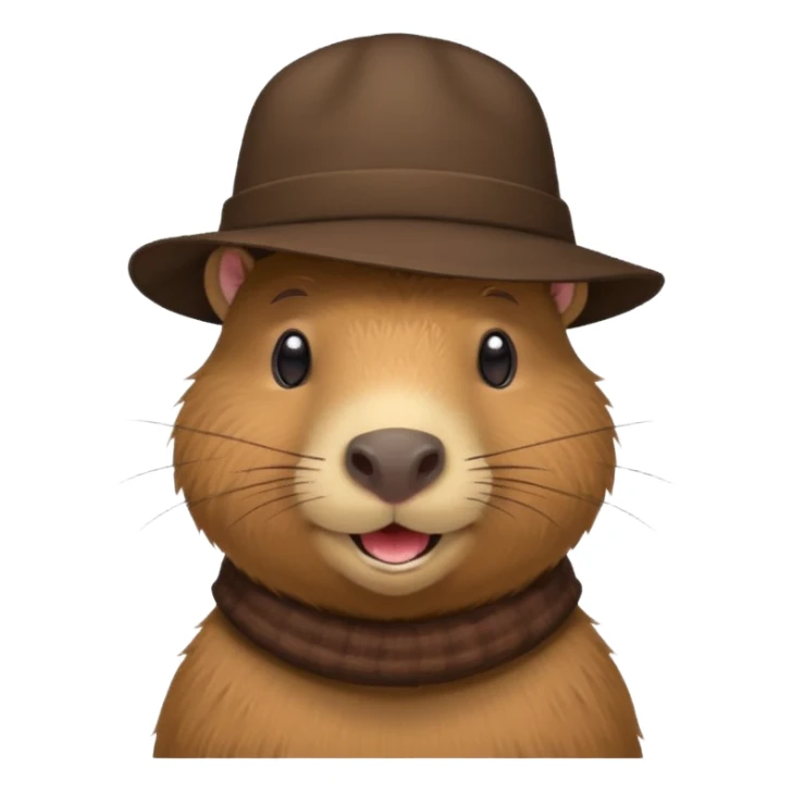 Make me a capybara in a hat like number 3 sticker
