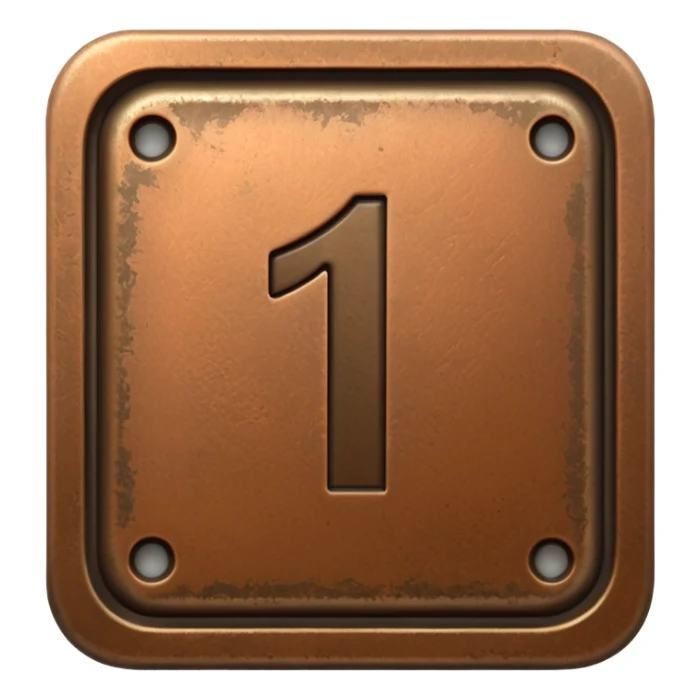 Make the paid subscription icon square, bronze, and number 1. sticker