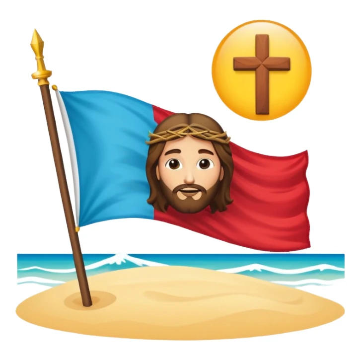 Jesus flag beautiful and beach theme sticker