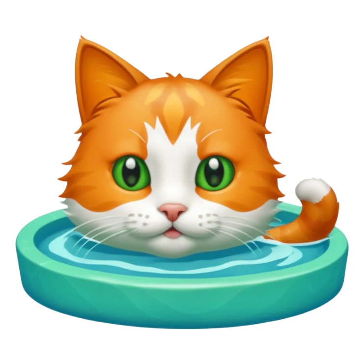 Cat in swimming pool  sticker