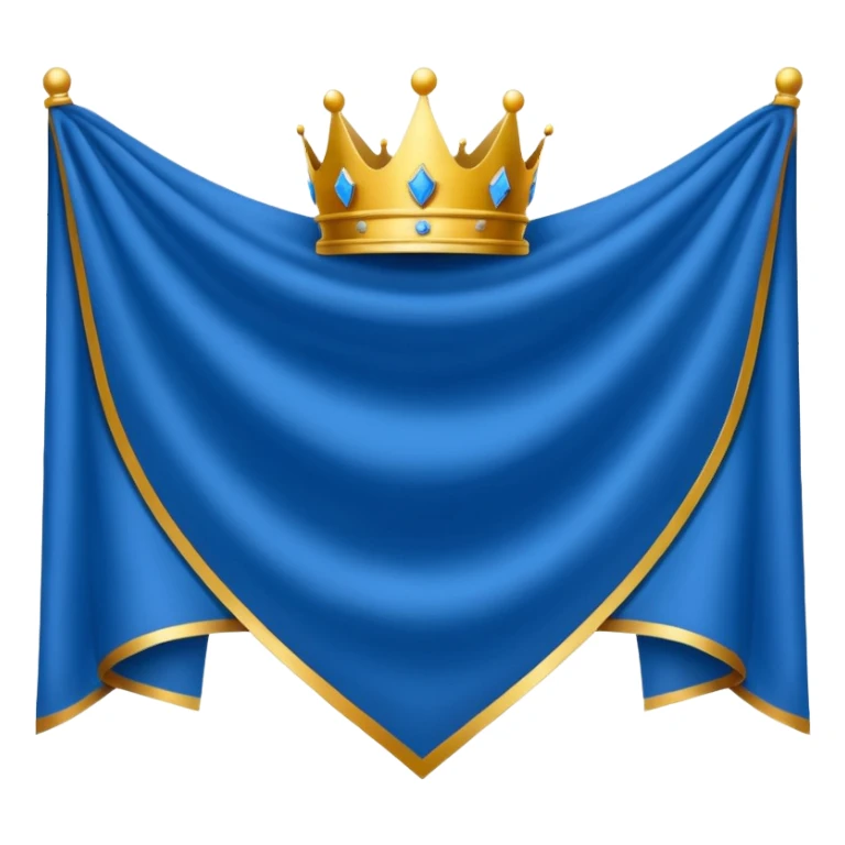 Wave Banner — blue cloth + white crest,Royal Banner. sticker