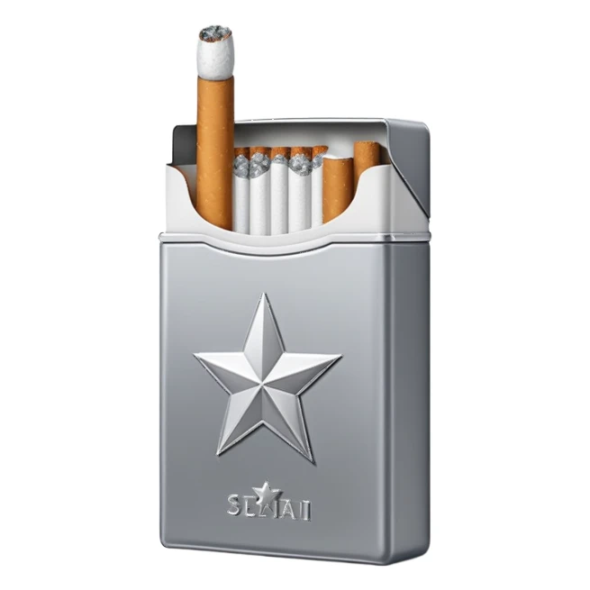 seven stars grey shining cigaret pack sticker