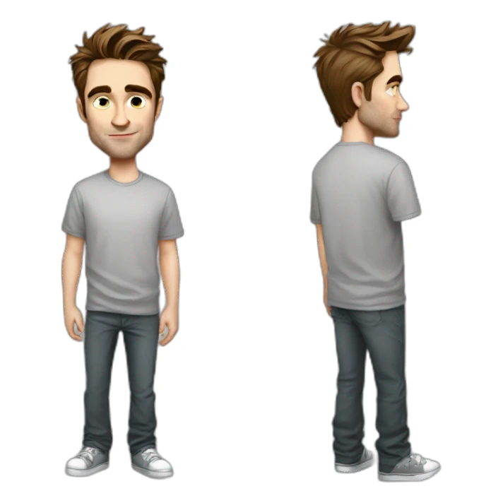 robert-pattinson cartoon wearing tee sticker