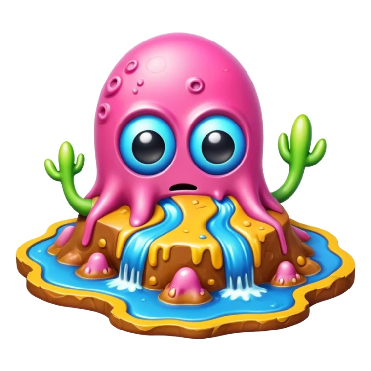 surreal melting SPAM alien landscape sticker