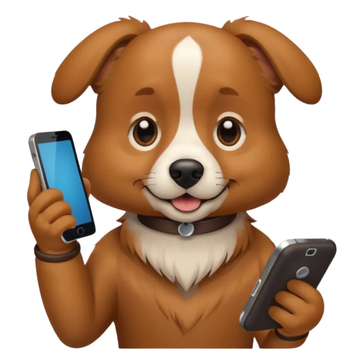 Pies z telefonem sticker