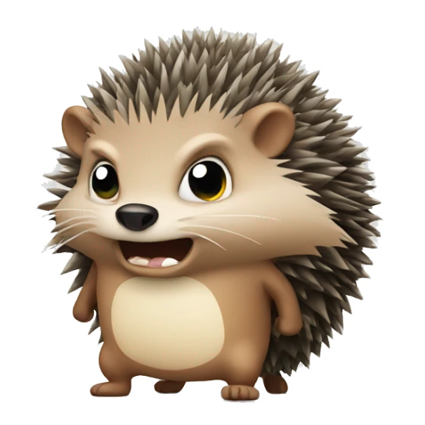 Angry hedgehog with arms  sticker