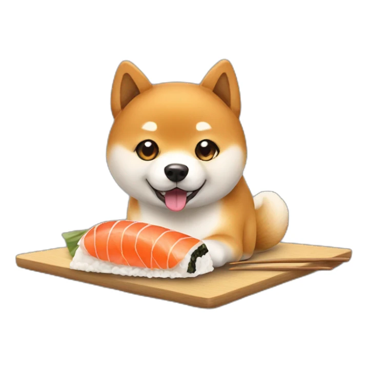 Shiba Inu having sushi sticker